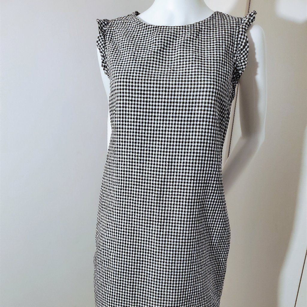 Cynthia Rowley | Linen Gingham Sleeveless Mini Dress | Size 4